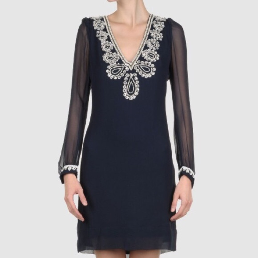 French Connection Rebecca Bex Beads Tunic Dress
